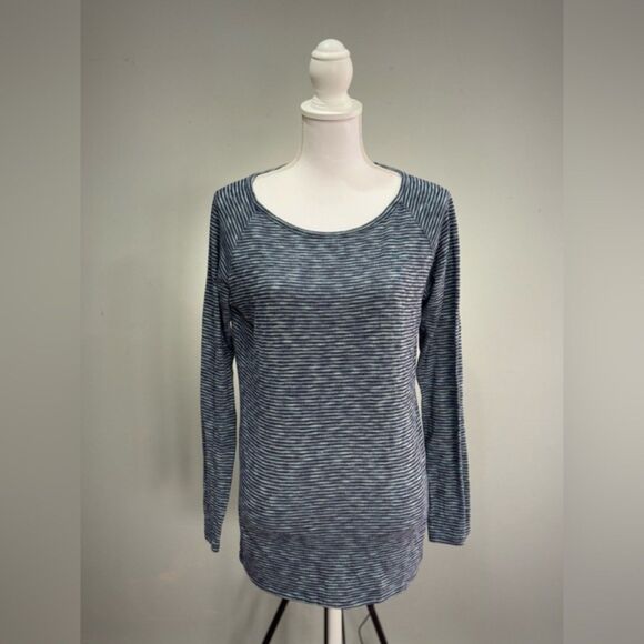 Blue Striped Motherhood Maternity L/S Top Size M VGUC - Picture 1 of 5